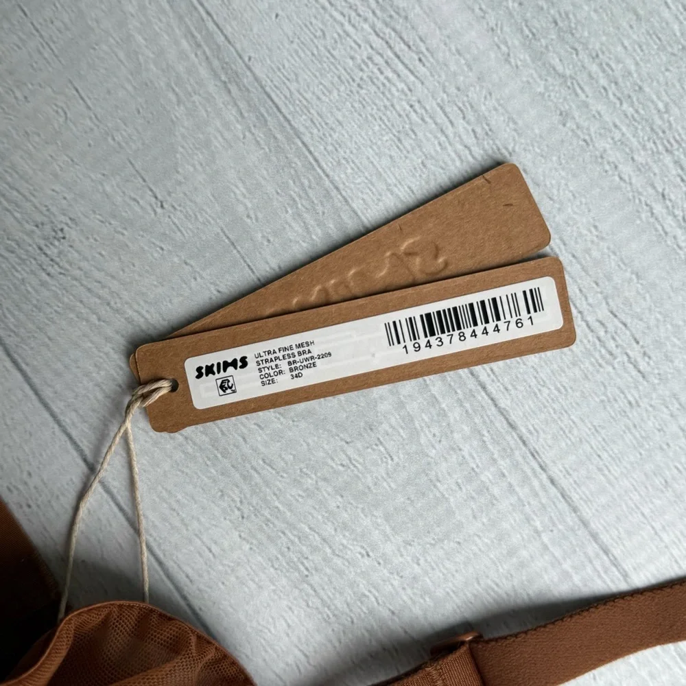 NWT SKIMS Ultra Fine Mesh Strapless Bra in Bronze 34D - Picture 5 of 10